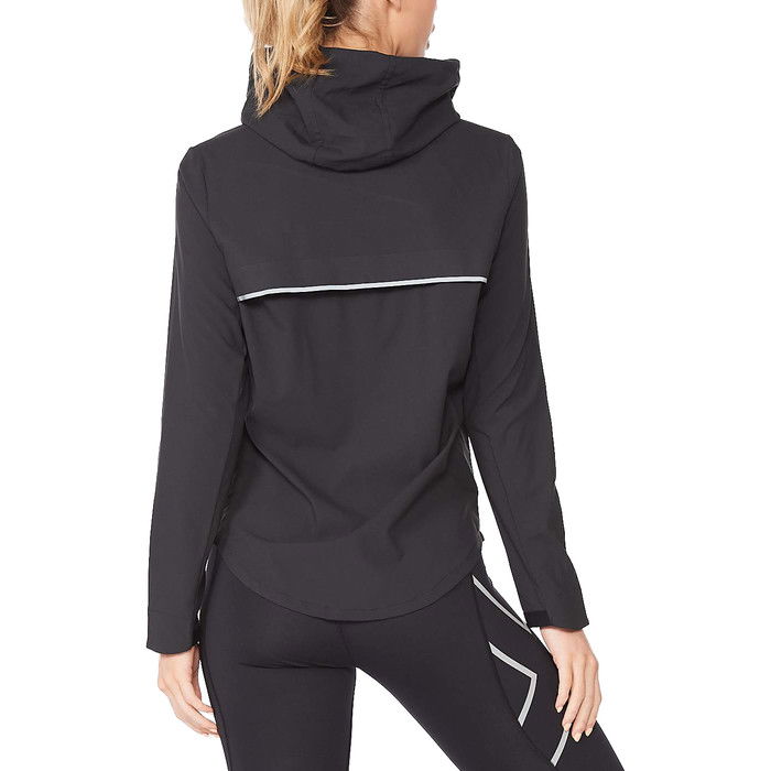 2021 2XU Womens Aero Jacket WR6538a - Black / Silver Reflective